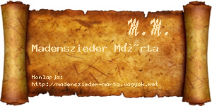 Madenszieder Márta névjegykártya